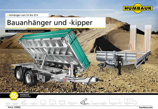 Prospekt Kipper und Baumaschinentransporter